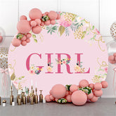 Rosa Blume Thema Babydusche Kreis Hintergrund Für Party